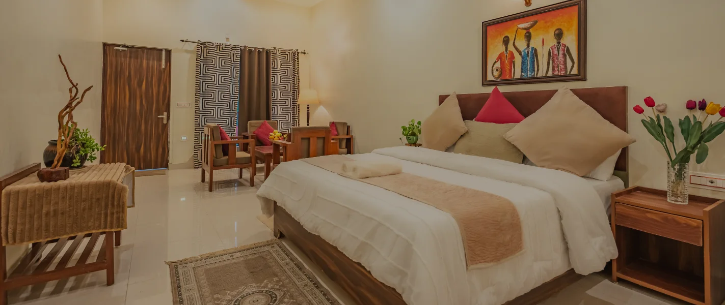 Pristine Woods Resort in Dehradun – a serene getaway surrounded by lush greenery, offering luxurious stays and a perfect setting for a refreshing day out