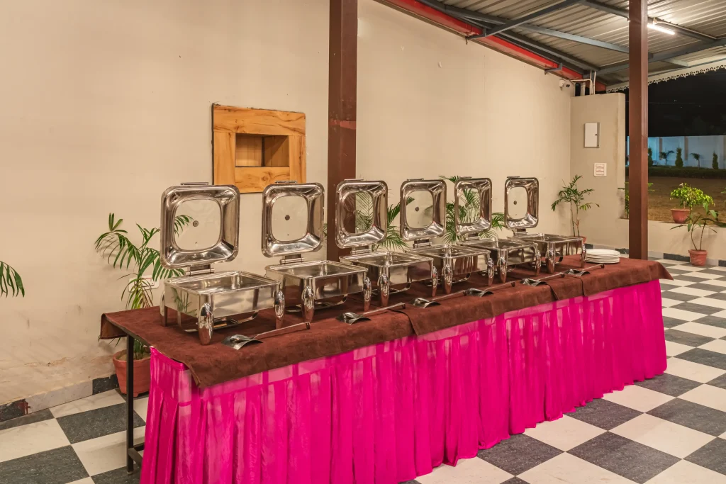 Customized setup for private parties at Pristine Woods, the best resort in Dehradun, offering bespoke dining experiences