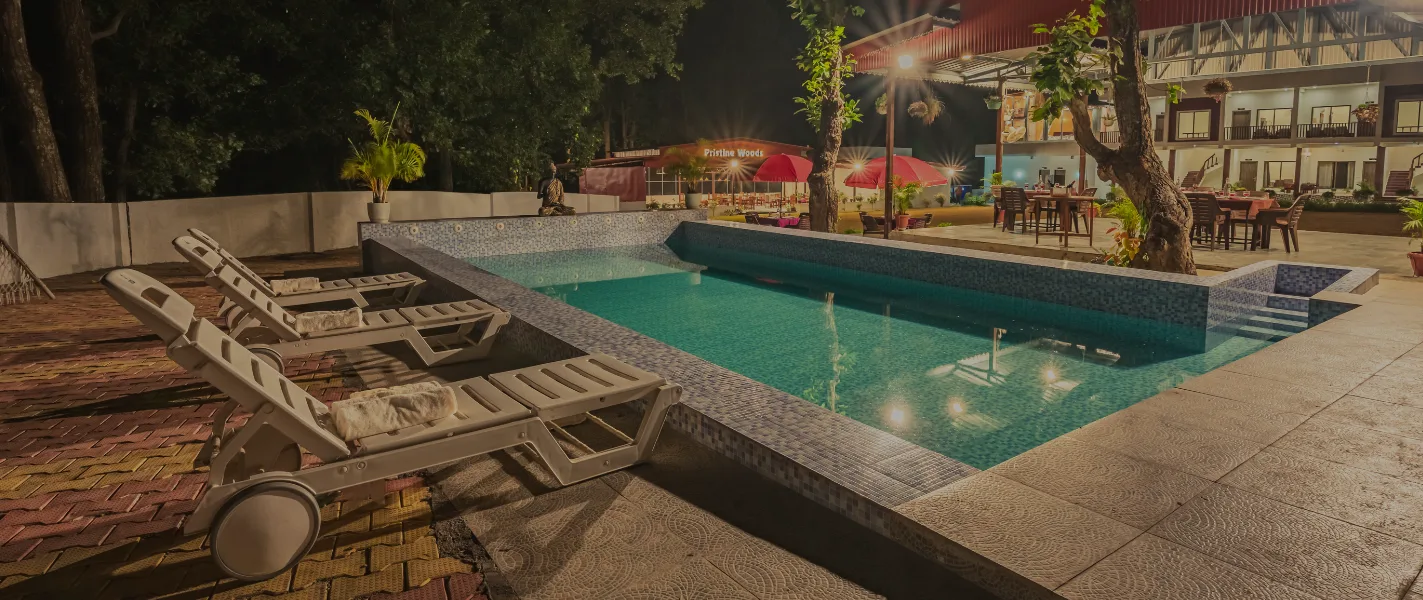 Pristine Woods Resort in Dehradun – a serene getaway surrounded by lush greenery, offering luxurious stays and a perfect setting for a refreshing day out