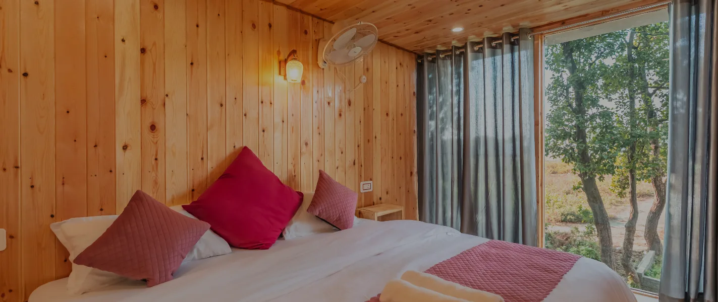 Pristine Woods Resort in Dehradun – a serene getaway surrounded by lush greenery, offering luxurious stays and a perfect setting for a refreshing day out